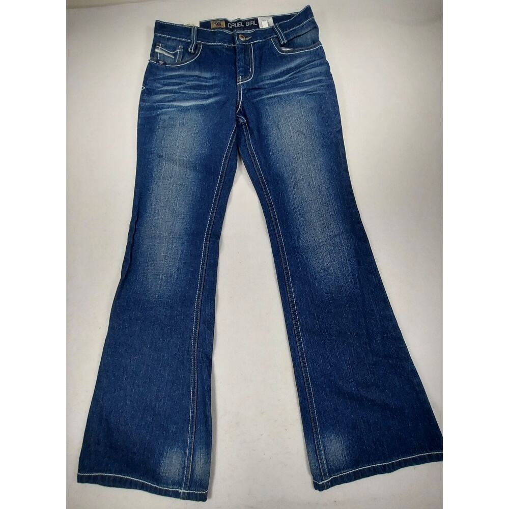 Cruel Girl Bootcut Jeans 12R Medium Wash Embroidered Pocket Western Y2K NWT